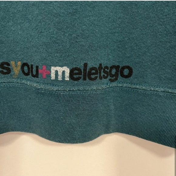 🔥Free City You + Me Exploded Life Nature Love Crew Neck Sweatshirt Teal S🔥 - Picture 12 of 16